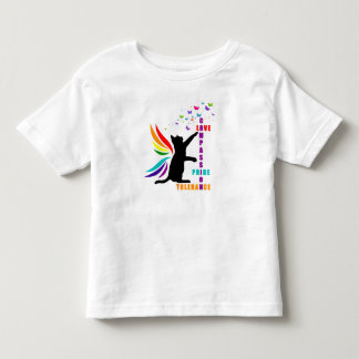Peuter Regenboog Pride Kat en Vlinder Shirt