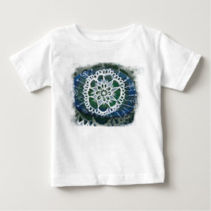 Peuter Ruffle T-shirt Witte mandala blauwe achterg