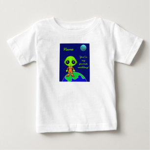 Peuter T-shirt met alien en moon van Jo Afbeelding