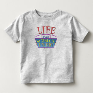 Peuter T-shirt met een pro-life boodschap.