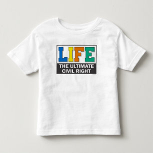 Peuter T-shirt met een pro-life boodschap.