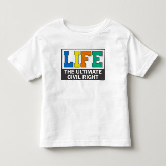 Peuter T-shirt met een pro-life boodschap.
