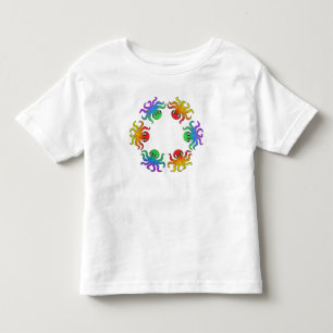 Peuter T-shirt - Verlopende Octopus (wit)