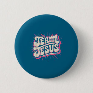 Peuter Team Jezus Familie Bijpassende Christelijke Ronde Button 5,7 Cm