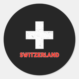Peuter Zwitsers shirt Zwitserland Vlag Baby Kinder Ronde Sticker