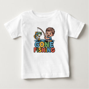 Peuterjongen gaat vissen Funny Fish T-Shirt