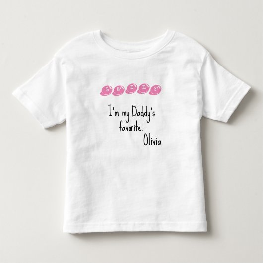 Peuters 2T - 5/6T Basic T-shirt roze Snoep lettert (Voorkant)