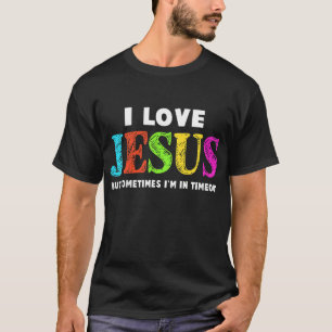 Peuters Schattig Ik Hou Van Jezus Christelijk Gelo T-shirt