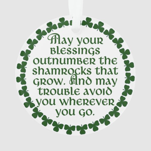 Peuvent vos bénédictions dépasser les shamrocks, (dos)