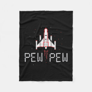 Pew Pew Gamer Retro 80's 90's Arcade Gamen Liefheb Fleece Deken
