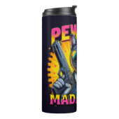 Pew Pew Madafakas Cool Cat met stijl en pistolen Thermosbeker (Gedraaid links)