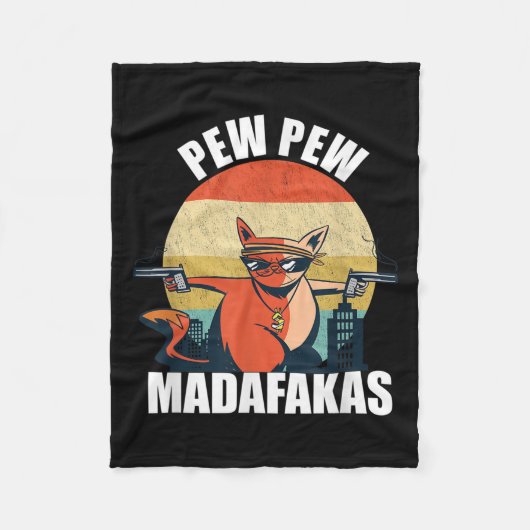  Pew Pew Madafakas - Crazy Cat Lovers Quote Fleece Deken (Voorkant)