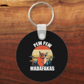 Pew Pew Madafakas - Crazy Cat Lovers Quote Sleutelhanger (Voorkant)