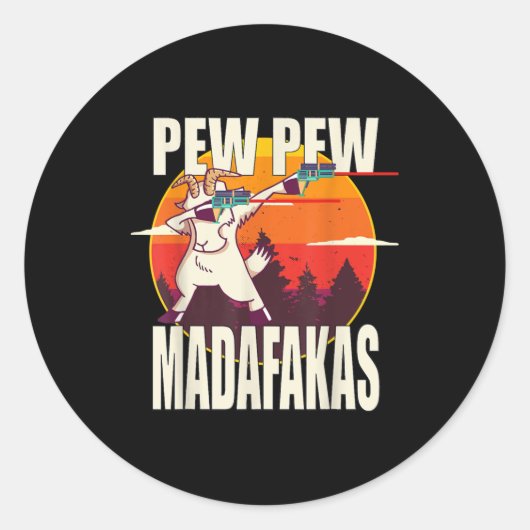 Pew Pew Madafakas Pew Pew Madafakas Goat Ronde Sticker (Voorkant)