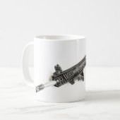 PEW PEW PEW AR-15 Coffee-Mok Koffiemok (Voorkant links)