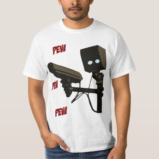 Pew Pew Pew Laser Radar Pistool Robot T-shirt (Voorkant)