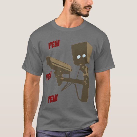 Pew Pew Pew Laser Radar Pistool Robot T-shirt (Voorkant)