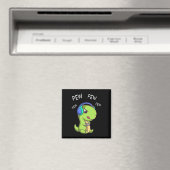 Pew Pew Pew Schattige T-rex Dinosaurus Videospeler Magneet (Insitu (Vaatwasser))