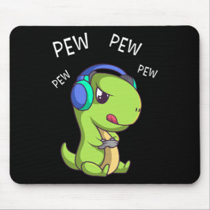 Pew Pew Pew Schattige T-rex Dinosaurus Videospeler Muismat