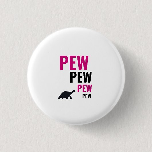 Pew Pew Tortoise Badge Ronde Button 3,2 Cm (Voorkant)