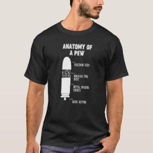 Pew Pewer Anatomy Science Weapon Geek Pistool Game T-shirt