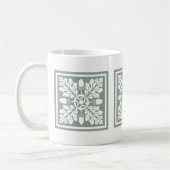 Pewter Acorn en Leaf Tile Design Coffee Mok (Links)