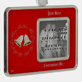 Pewter Bells Kerstmis Verzilverd Kader Ornament (Rechts)