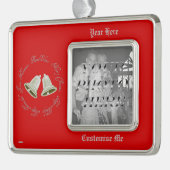 Pewter Bells Kerstmis Verzilverd Kader Ornament (Links)