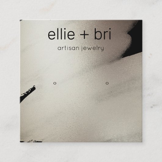 Pewter Black Waterverf Kraft Stud Earning Display Vierkante Visitekaartje (Voorkant)