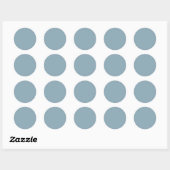 Pewter Blue effen kleur Ronde Sticker (Vel)