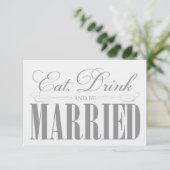 Pewter Eat, Drink & getrouwd zijn | Behuizing Informatiekaartje (Staand voorkant)