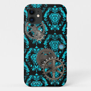 Pewter en Turquoise Steampunk Casemate iPhone 11 Hoesje