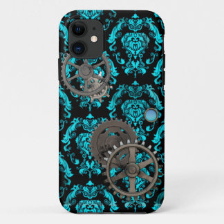 Pewter en Turquoise Steampunk Casemate iPhone 11 Hoesje
