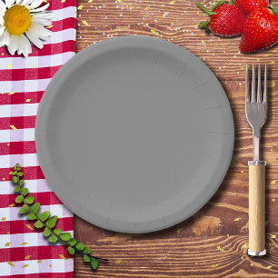 Pewter Grey Effen Kleur Klassiek Elegant Papieren Bordje