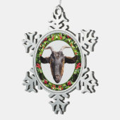 Pewter-kerstversiering Balc en Tan Goat Tin Sneeuwvlok Ornament (Rechts)