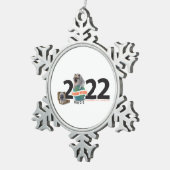 Pewter-kerstversiering Tin Sneeuwvlok Ornament (Rechts)