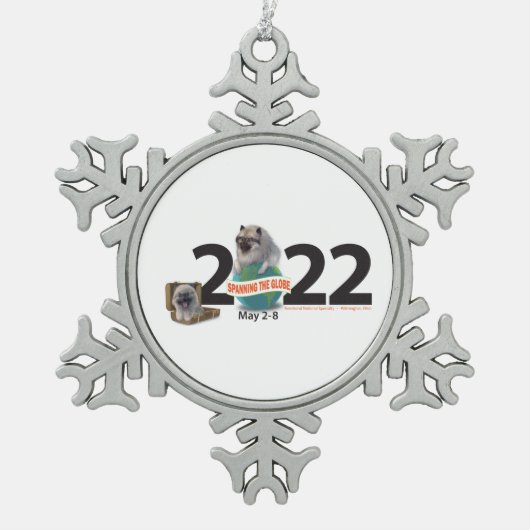 Pewter-kerstversiering Tin Sneeuwvlok Ornament (Voorkant)