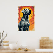 Pewter Labrador  Pop Art Poster (Keuken)
