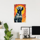 Pewter Labrador  Pop Art Poster (Thuiskantoor)