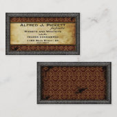 Pewter Lijst Steampunk Cogs Visitekaartje (Voorkant / Achterkant)