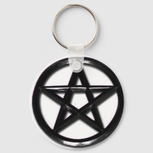 Pewter Pentacle pagan sleutelhanger (Voorkant)