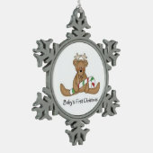 Pewter Sneeuwvlok Ornament/Baby's Eerste Kerstmis Tin Sneeuwvlok Ornament (Links)