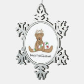 Pewter Sneeuwvlok Ornament/Baby's Eerste Kerstmis Tin Sneeuwvlok Ornament (Rechts)