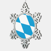 Pewter Sneeuwvlok Ornament met Beierse vlag (Rechts)