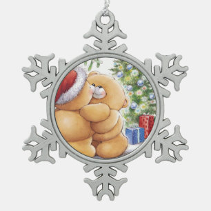 Pewter Snowflake Ornament/Beren Tin Sneeuwvlok Ornament