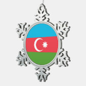 Pewter Snowflake Ornament met Azerbeidzjan Flag (Rechts)
