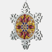 Pewter Snowflake Ornament met Colombia Kleuren (Rechts)