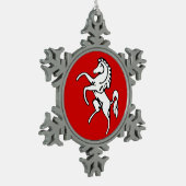 Pewter Snowflake Ornament met de vlag van Kent Cou (Links)