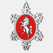 Pewter Snowflake Ornament met de vlag van Kent Cou (Rechts)