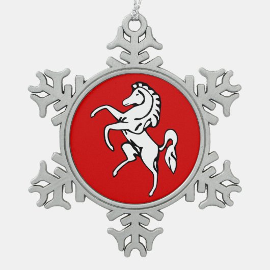 Pewter Snowflake Ornament met de vlag van Kent Cou (Voorkant)